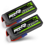 2 × OVONIC 6S 50C 22.2V 5200mAh LiPo Battery Pack With EC5 Plug for 1/10 Kyosho Fazer, 1/8 TRA XO-1 & E-flite A320neo RC Trucks & Airplanes